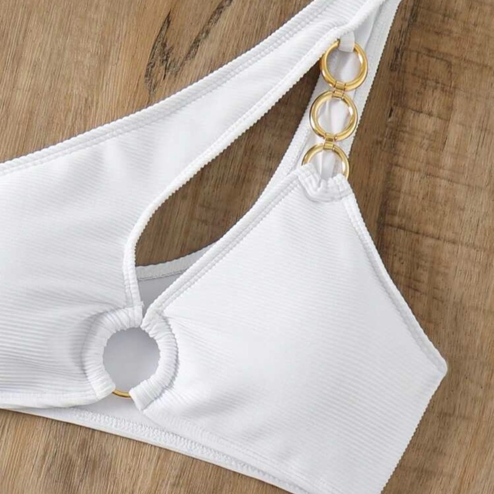 White One-Shoulder Bikini - Picture 8 of 9